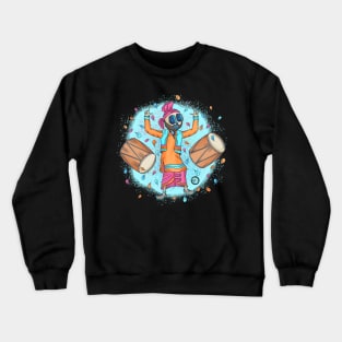 Cute Skeleton Dancing - Dia De Los Muertos - Punjabi Sardar - Bhangra Dancing skeleton Crewneck Sweatshirt